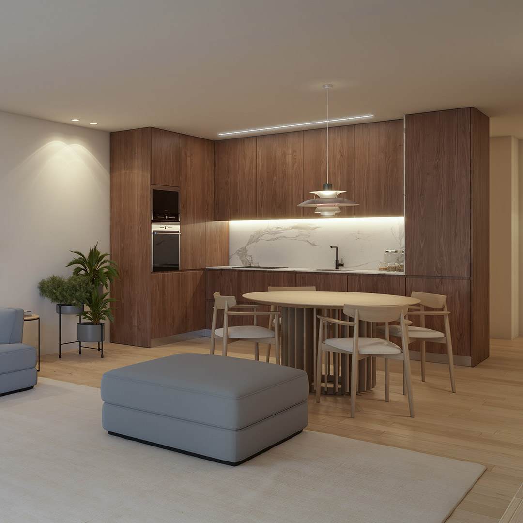 Interior of an apartment in the Prestige Living development, in Porto