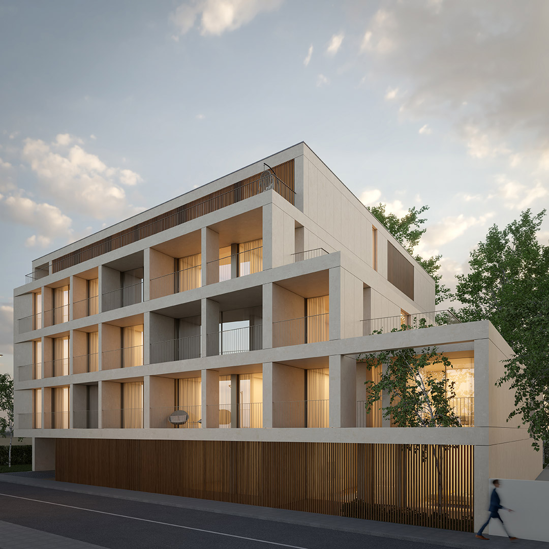 Exterior do empreendimento Prestige Living, no Porto