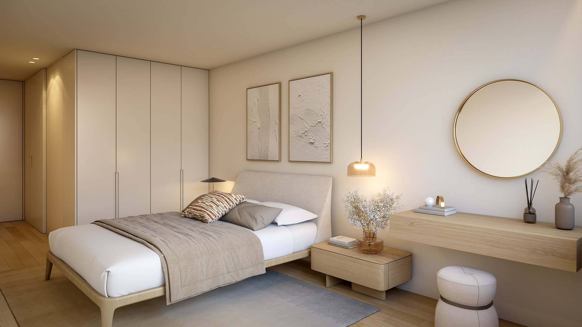 Interior de apartamento do empreendimento Prestige Living, no Porto
